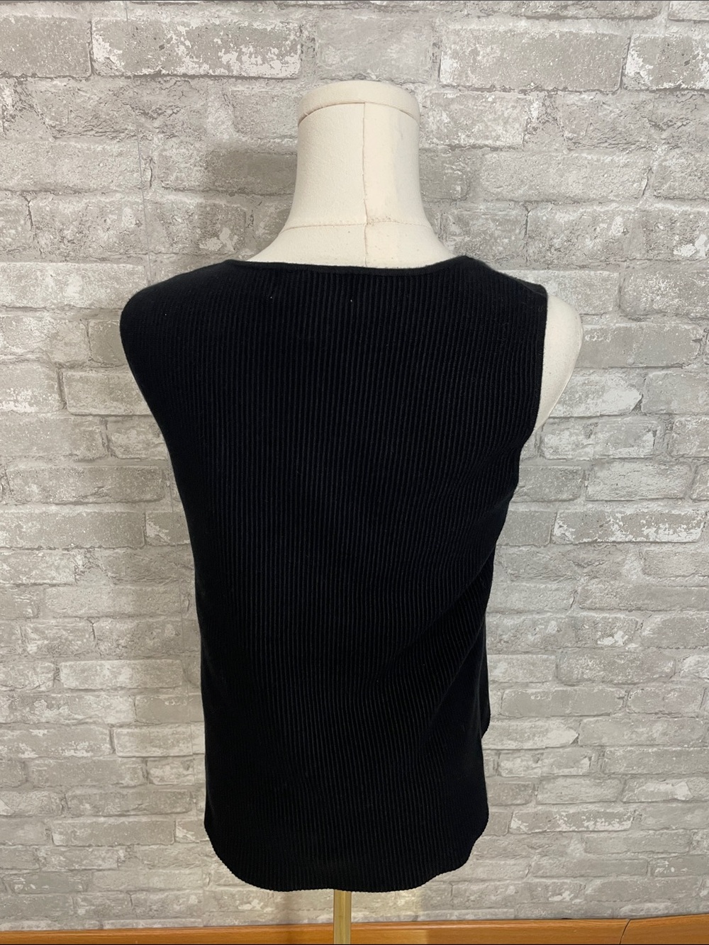 The Commons Black Ribbed Square-Neck Tank Top - Picture 3 of 6